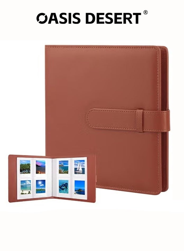 OASIS DESERT 256 Pockets Photo Album for Fujifilm Instax Mini Camera, Leather Cover Photo Book for Polaroid Pictures, 2x3 Photo Album for Fujifilm Instax Mini 12 11 9 40 90 8 7 Evo LiPlay Instant Camera (Brown) - Image 1